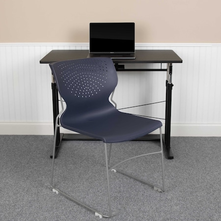 Flash Furniture Navy Plastic Stack Chair, PK5 5-RUT-438-NY-GG